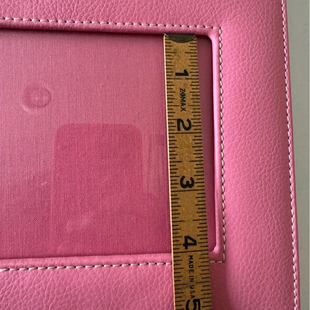 Crate&Barrel Barbie Pink Leather Picture Frame NWOT
